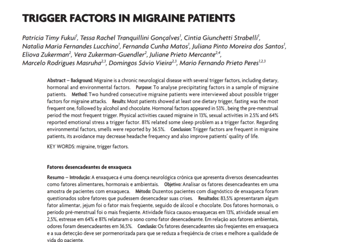 trigger factors migraine